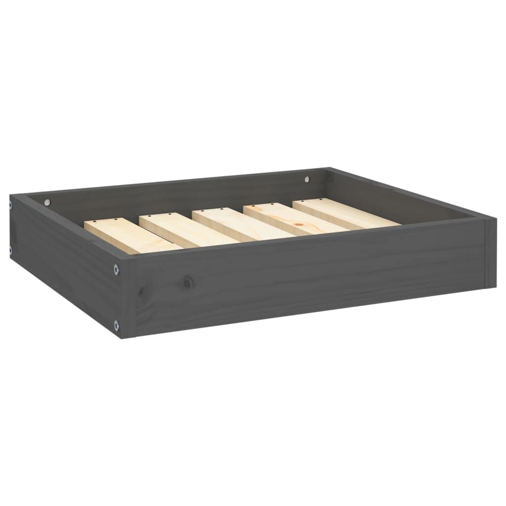 Vidaxl Cama Para Perros Madera Maciza De Pino Gris 51,5x44x9 Cm_0