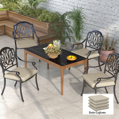 Outsunny Conjunto De Cojines Para Sillas De Comedor 47x47x7 Cm Beige_1