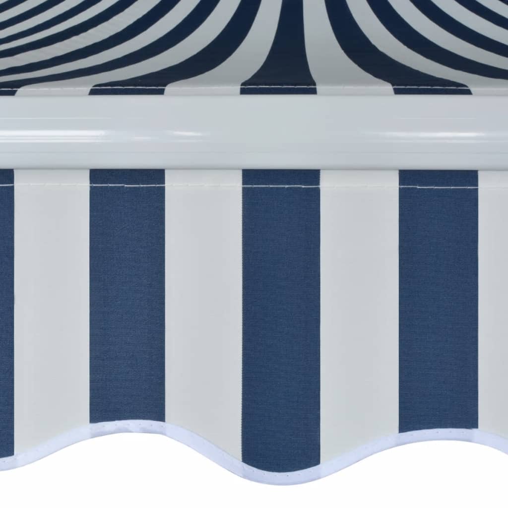 Toldo Plegable De Operación Manual 500 Cm Azul Y Blanco_3
