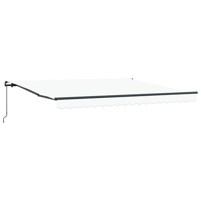 Toldo Retráctil Blanco 400 X 300 Cm Poliéster Y Aluminio_0