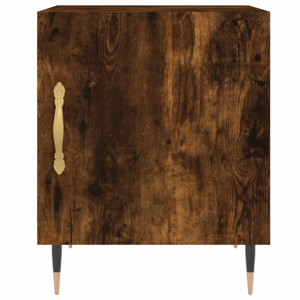 Mesita De Noche Madera De Ingeniería Roble Ahumado 40x40x50 Cm_2