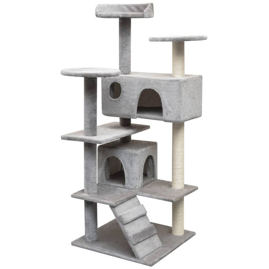 Vidaxl Rascador Para Gatos Con Poste Rascador De Sisal 125 Cm Gris_0