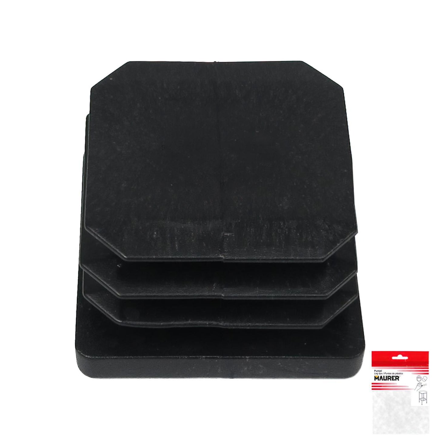 Contera Cuadrada Interior Negra 35x35 Mm. Blister 4 Piezas.