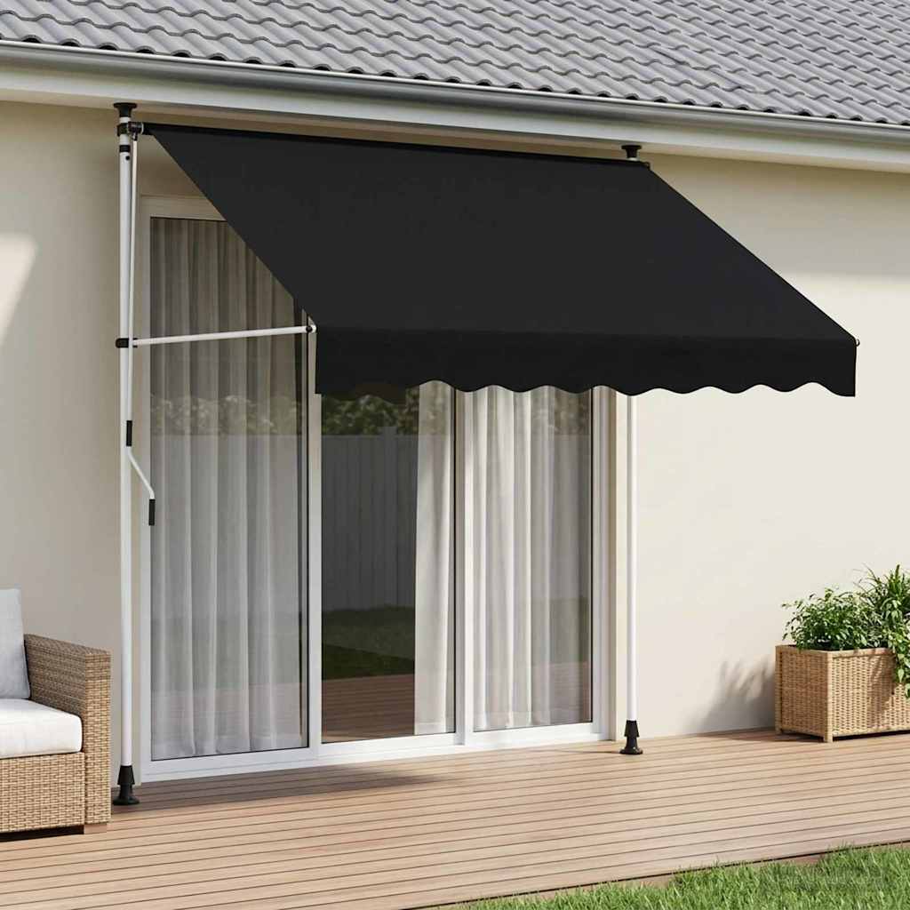 Toldo Retráctil Manual Negro 150 Cm_1