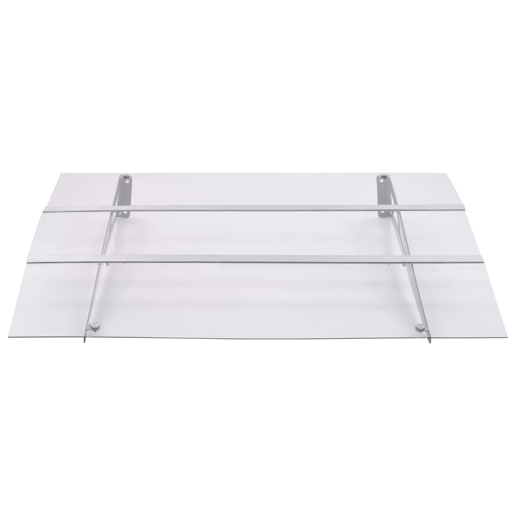 Marquesina Para Puerta Pc Plata Y Transparente 150x90 Cm Pet_0