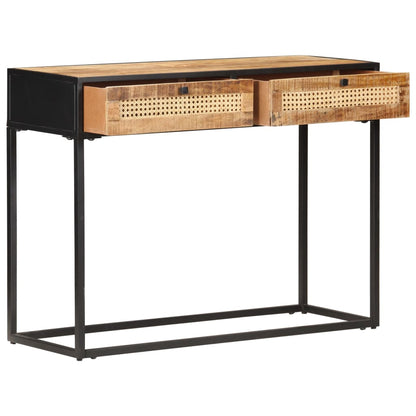 Mesa Consola De Madera De Mango Rugosa 100x35x75 Cm_0