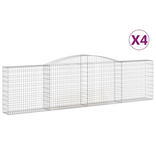 Cestas De Gaviones 4 Uds Forma De Arco Hierro 400x30x100/120 Cm_0