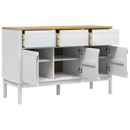 Aparador Floro Madera Maciza De Pino Blanco 114x43x74 Cm / Vetonek_5