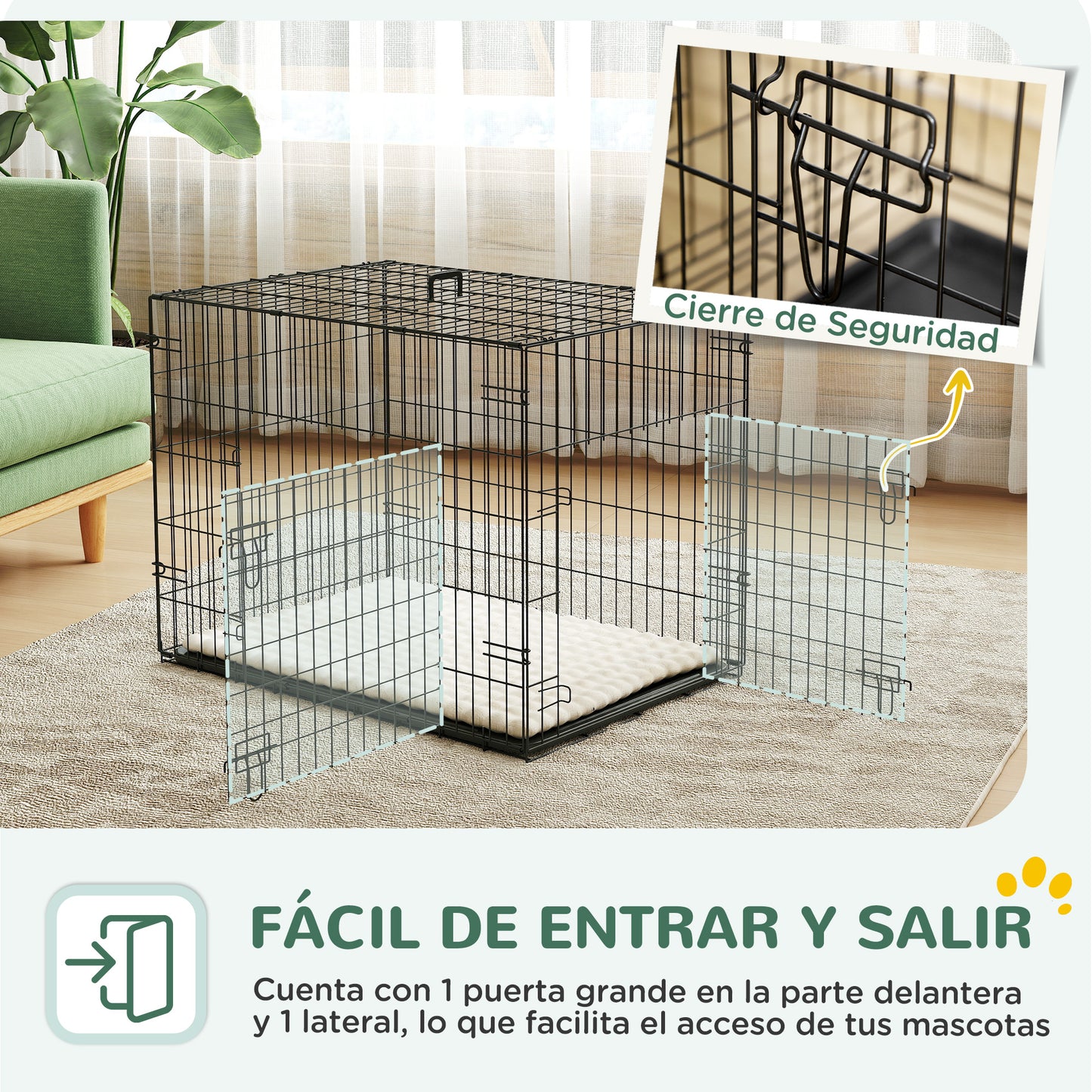 Pawhut Jaula Para Perros Plegable_4