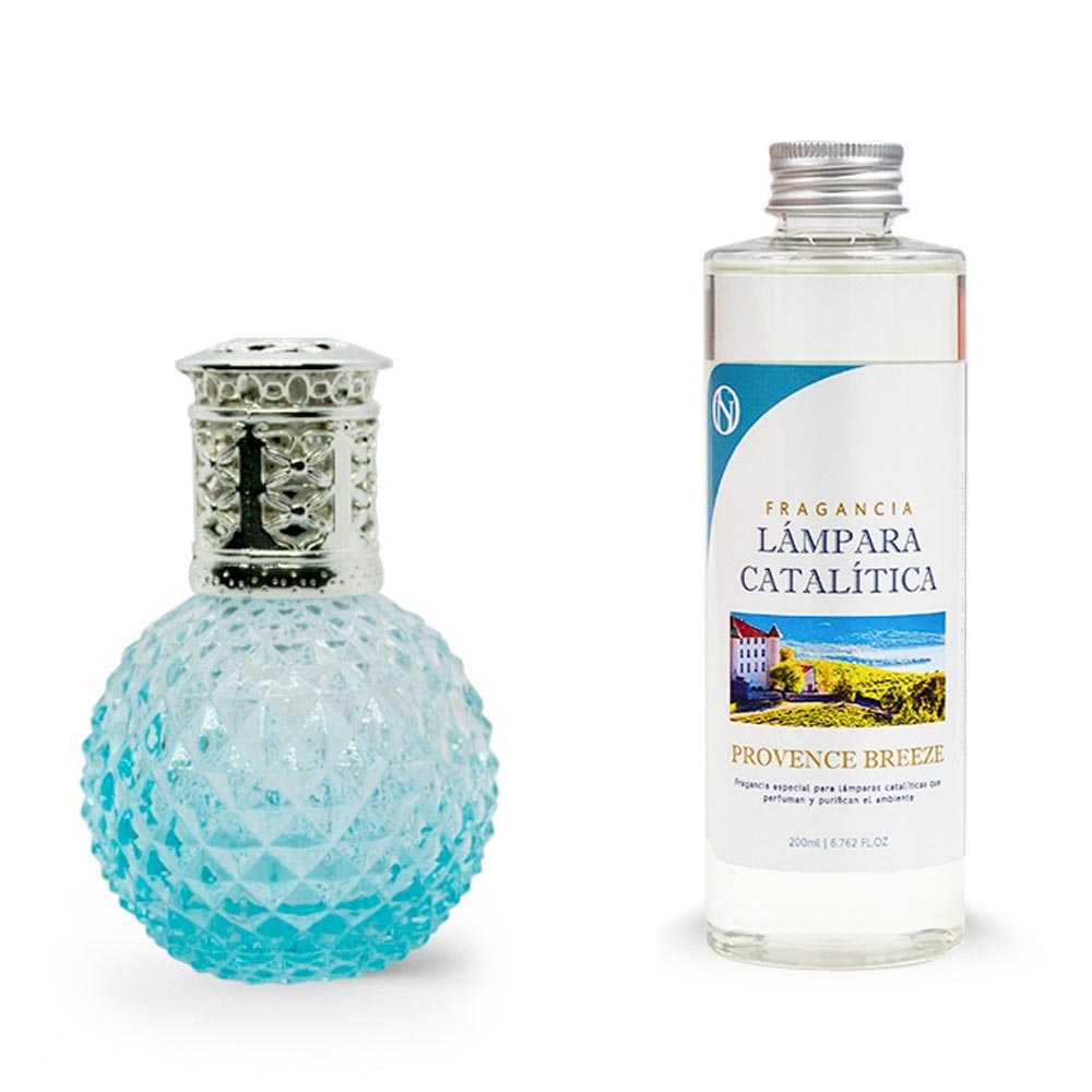 Lámpara Catalítica Blue Diamonds + Aroma Provence Breeze 500ml - Elimina Malos Olores, Impurezas Y Perfuma_0