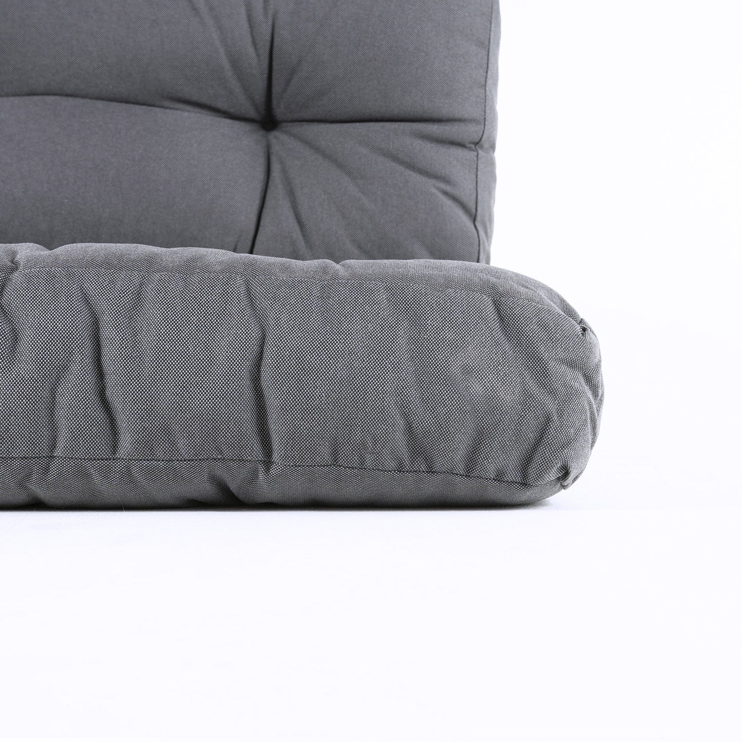 Pack 2 Cojines Para Palets, Cojín De Asiento 80x120x16 Cm + Cojín Respaldo 42x120x16 Cm, Olefin Color Gris, Repelente Al Agua_3