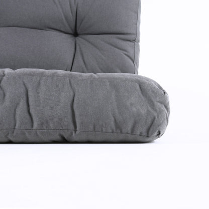 Pack 2 Cojines Para Palets, Cojín De Asiento 80x120x16 Cm + Cojín Respaldo 42x120x16 Cm, Olefin Color Gris, Repelente Al Agua_3