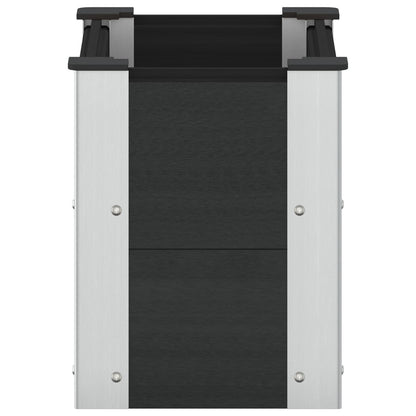 Arriate Elevado Negro 50 X 30 X 36 Cm Wpc Y Aluminio_3