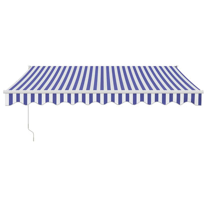 Toldo Retráctil Aluminio Y Tela Azul Y Blanco 3x2,5 M_2