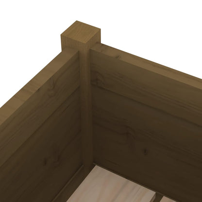 Jardineras 2 Uds Madera Maciza De Pino Marrón Miel 31x31x70 Cm_5