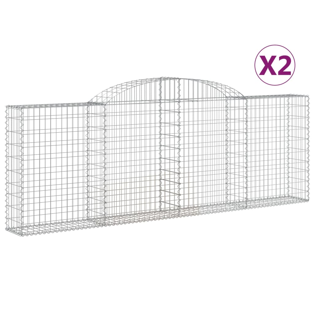 Cestas De Gaviones 2 Uds Forma De Arco Hierro 300x30x100/120 Cm_0