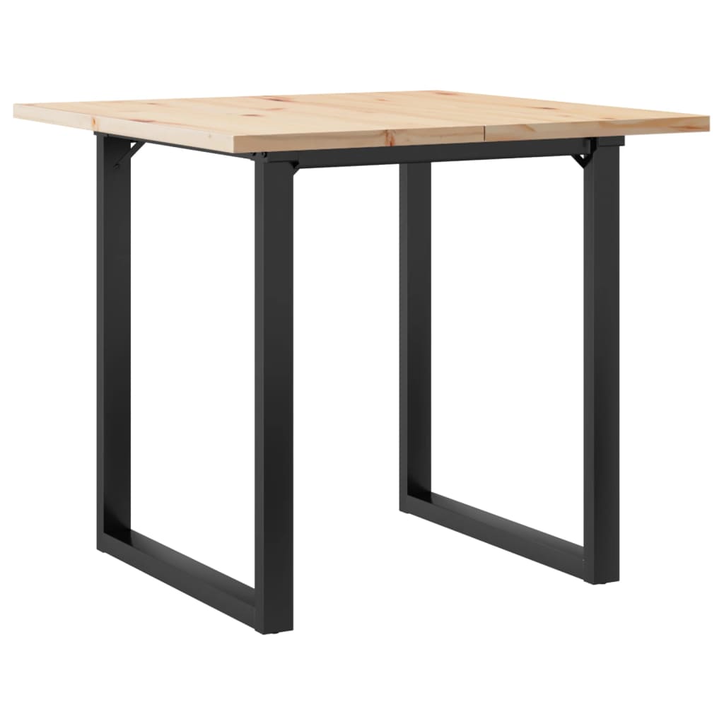 Mesa De Comedor Marco O Madera Maciza Pino Y Acero 90x90x75,5cm_4