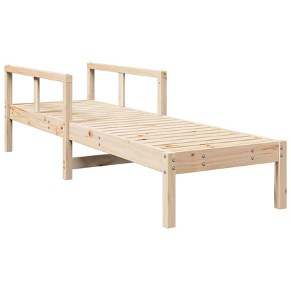 Tumbona De Madera Maciza De Pino 199,5x62x55 Cm / Vetonek_0
