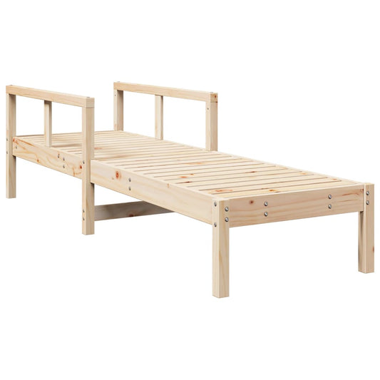 Tumbona De Madera Maciza De Pino 199,5x62x55 Cm / Vetonek_0
