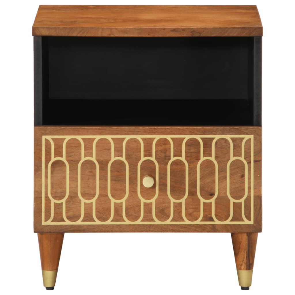 Mesitas De Noche 2 Uds Madera Maciza De Mango 40x33x46 Cm_0