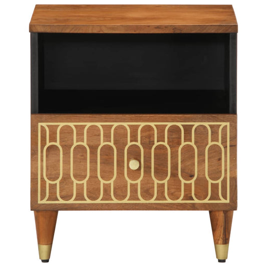 Mesitas De Noche 2 Uds Madera Maciza De Mango 40x33x46 Cm_0