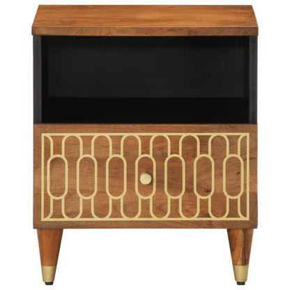 Mesita De Noche De Madera Maciza De Mango 40x33x46 Cm_0