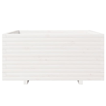 Jardinera Madera Maciza De Pino Blanco 100x100x49,5 Cm_4