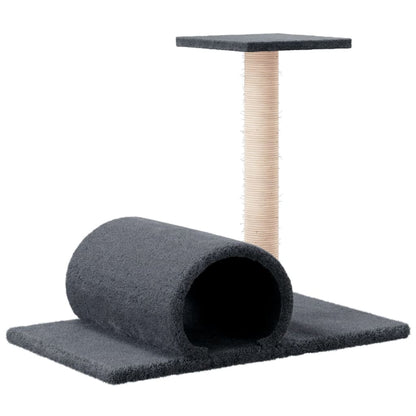 Poste Rascador Para Gatos Con Túnel Gris Oscuro 60x34,5x50 Cm_4