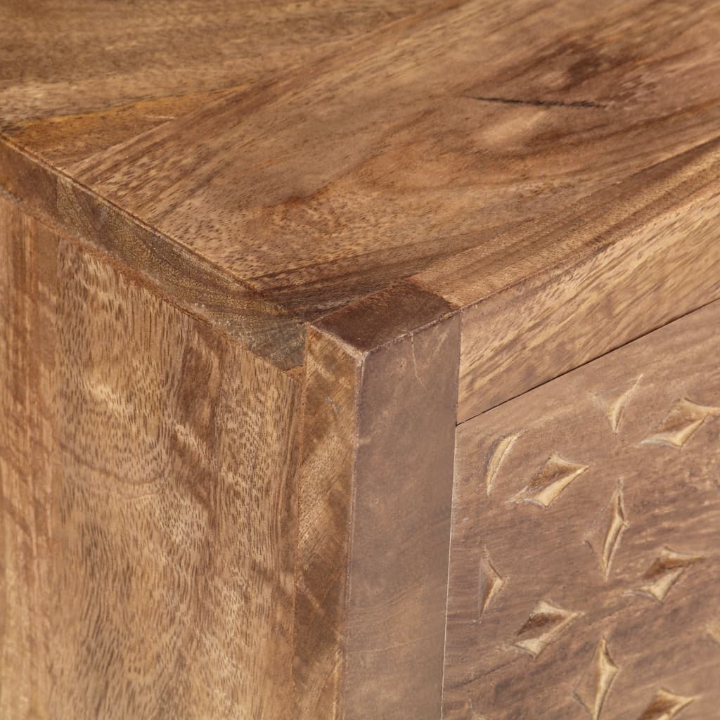 Mesita De Noche De Madera Maciza De Mango 40x30x50 Cm_2