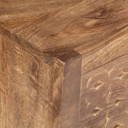 Mesita De Noche De Madera Maciza De Mango 40x30x50 Cm_2