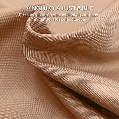 Outsunny Sombrilla De Terraza Ø266x238 Cm Ángulo Ajustable Con Manivela Caqui_5