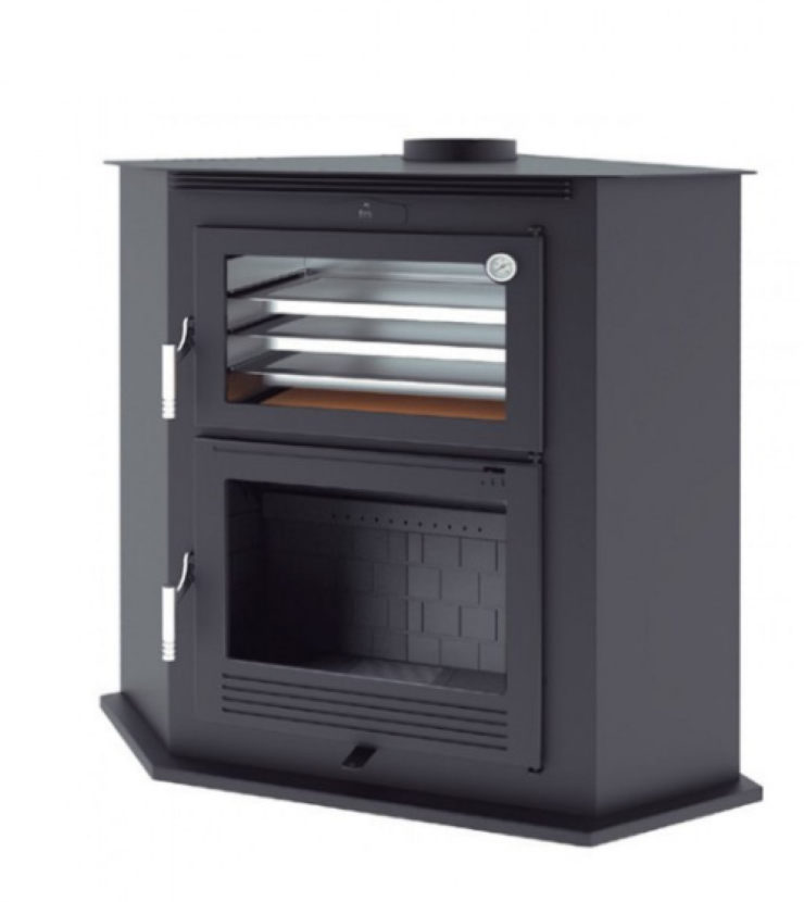 BRICOSOL Horno de leña rincón con bandeja de 50 cm FM MODELO HL-100 RF Interior Fundición_0