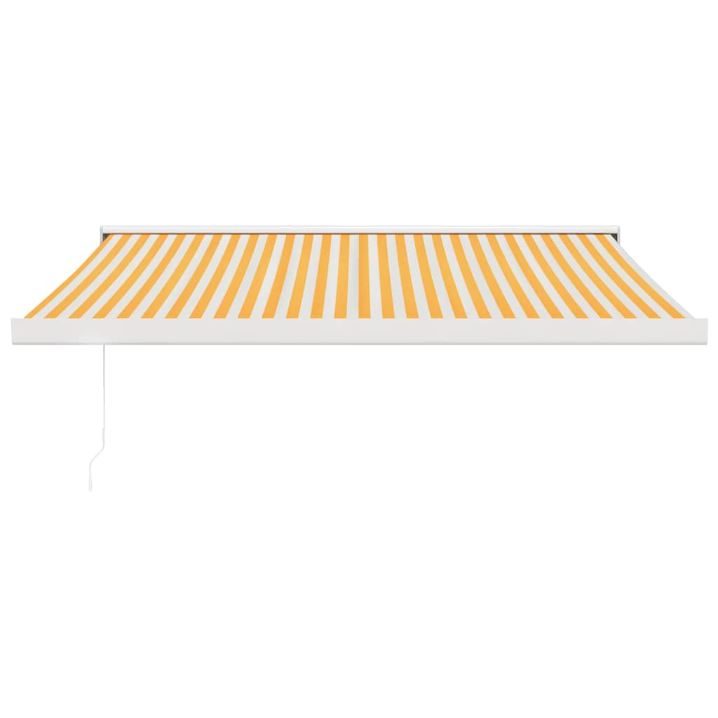 Toldo Retráctil Aluminio Y Tela Amarillo Y Blanco 3,5x2,5 M_2
