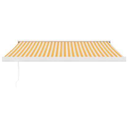 Toldo Retráctil Aluminio Y Tela Amarillo Y Blanco 3,5x2,5 M_2