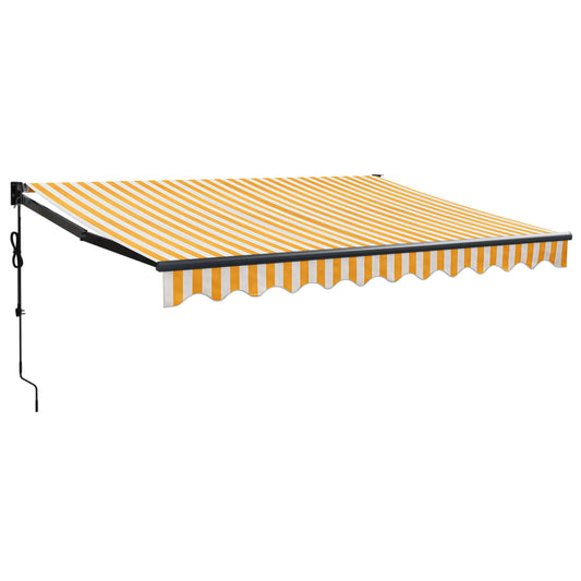 Toldo Retráctil Automático Amarillo Y Blanco 3x2,5 M_0