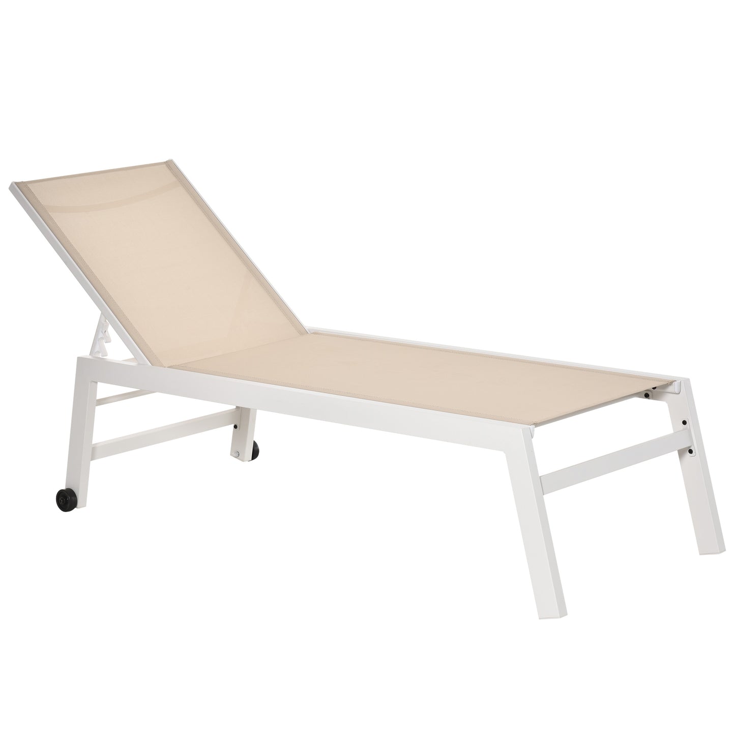 Outsunny Tumbona Con Respaldo Reclinable En 5 Posiciones 169x65x102cm Máx. 120kg_0