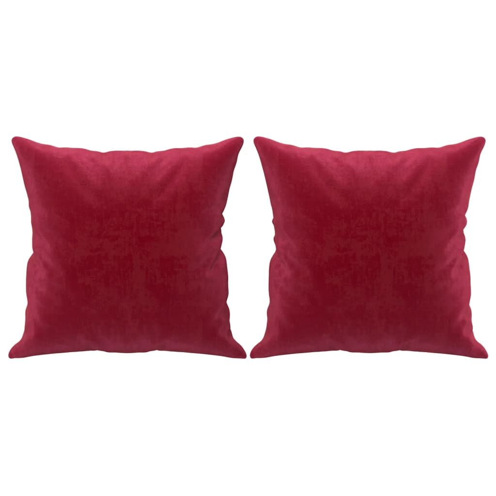 Vidaxl Cojines Decorativos 2 Uds Terciopelo Rojo Tinto 40x40 Cm_0