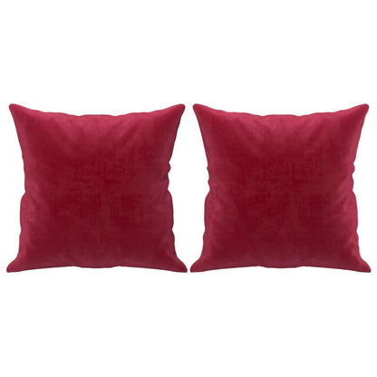 Vidaxl Cojines Decorativos 2 Uds Terciopelo Rojo Tinto 40x40 Cm_0
