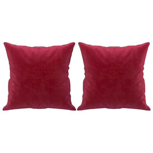Vidaxl Cojines Decorativos 2 Uds Terciopelo Rojo Tinto 40x40 Cm_0