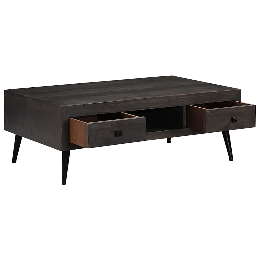 Mesa De Centro Madera Maciza De Mango 100x60x35 Cm_1