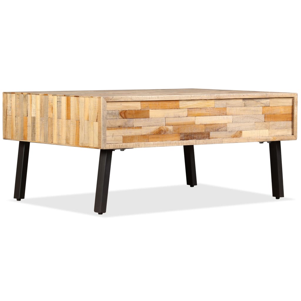 Mesa De Centro De Teca Maciza Reciclada 90x65x40 Cm_2