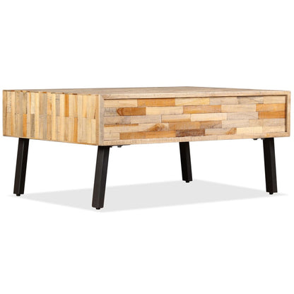 Mesa De Centro De Teca Maciza Reciclada 90x65x40 Cm_2