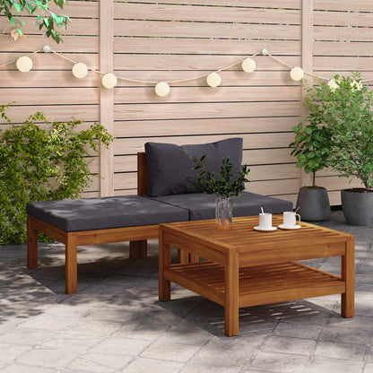 Vidaxl Muebles De Jardín 3 Pzas Con Cojines Madera Acacia Gris Oscuro_1