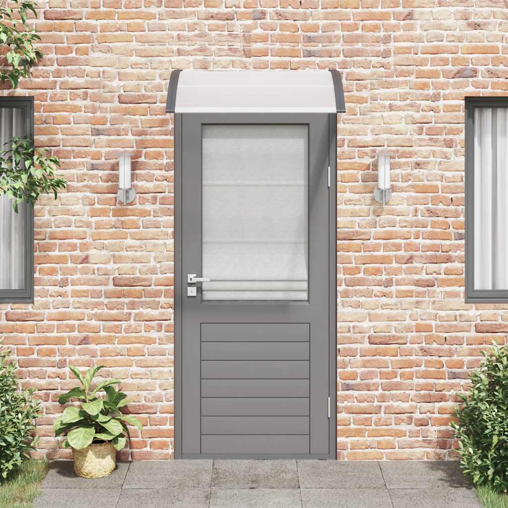 Marquesina Puerta Policarbonato Negro Y Transparente 100x75 Cm_2