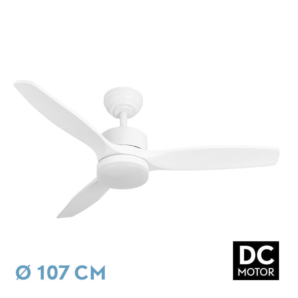 Ventilador Dc Torino 24w Blanc 3aspas 6vel 107d 2424lm 3000k,4000k,6500k Remoto+temporizador+memoria_0