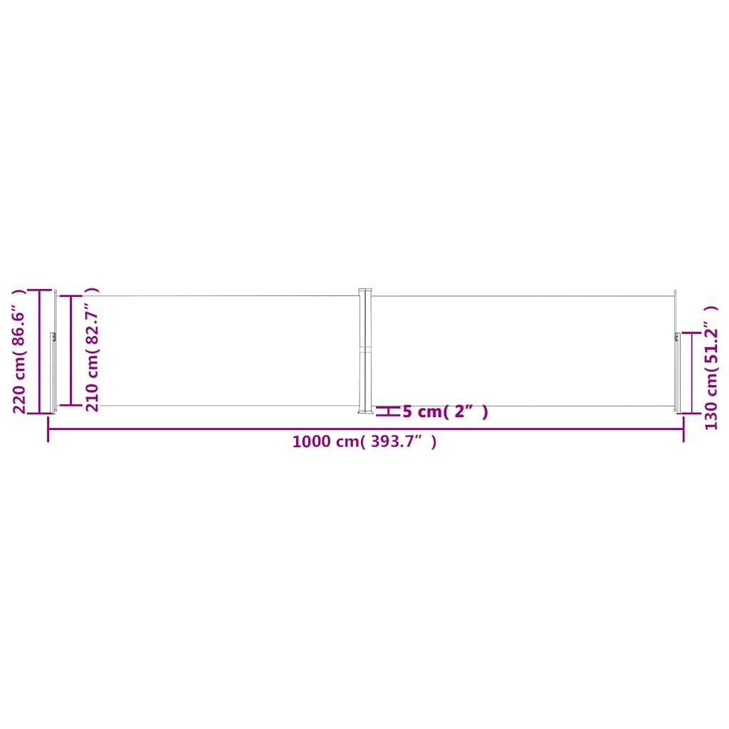 Vidaxl Toldo Lateral Retráctil Antracita 220x1000 Cm_2