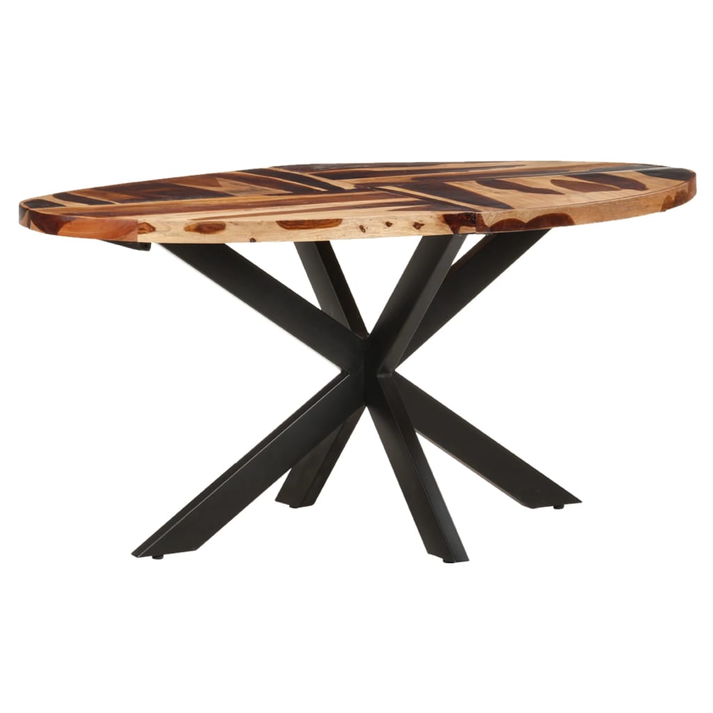 Mesa De Comedor Madera Maciza De Acacia 160x90x75 Cm_4