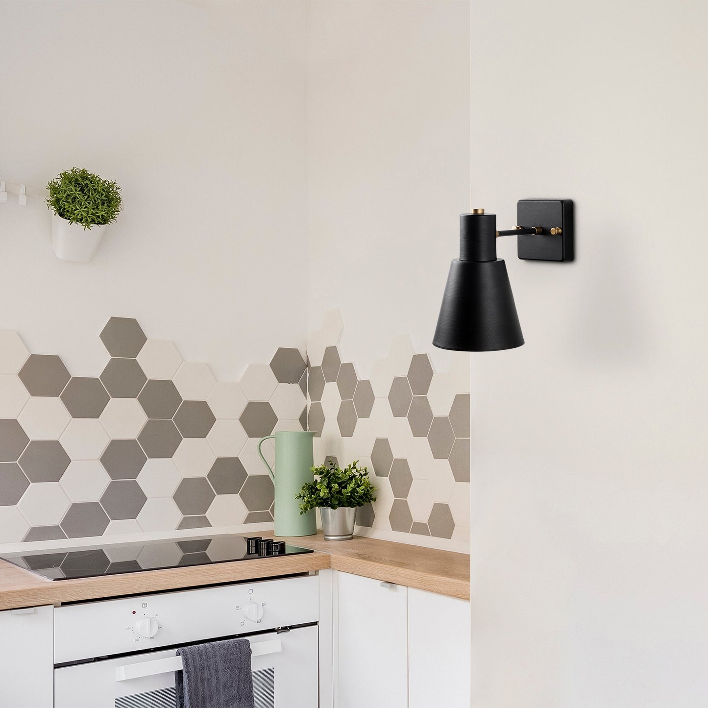 Aplique De Pared, Metal , Negro, 14x24x21, Casquillo E27 Max 40 W_5