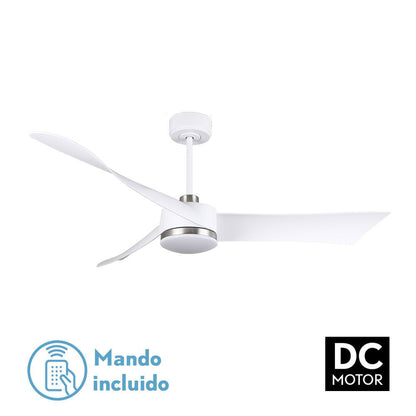 Ventilador Dc Tempel 26w Blanco/niquel 3 Aspas 132d 6vel. 3000k, 4000k, 6500k 2950lm C/remoto, Memoria Y Temporizador_0