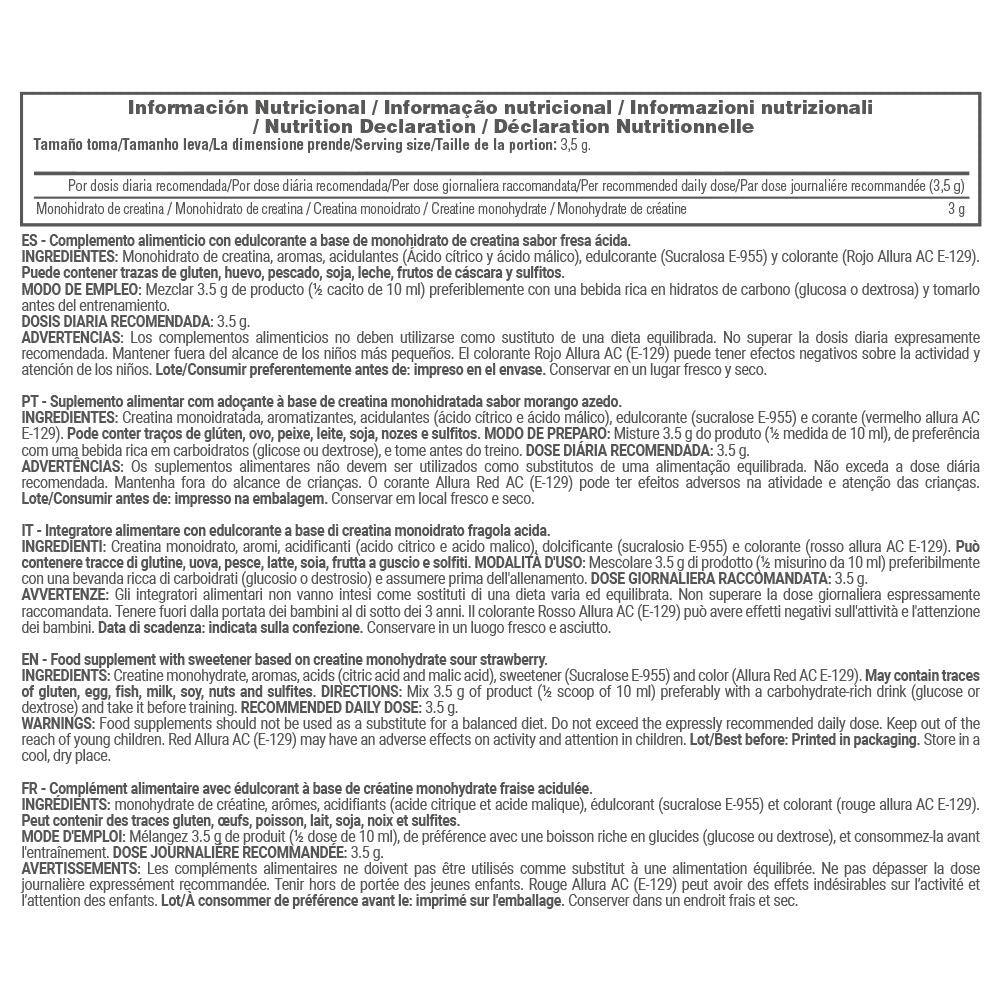 Creatina Monohidrato 200 Mesh - 500g - Fresa Acida - Aumento De La Masa Muscular - Masmusculo_4